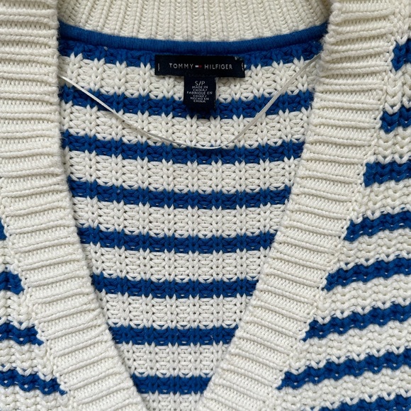 Tommy Hilfiger Blue & White Striped Knit Cardigan - Picture 6 of 9